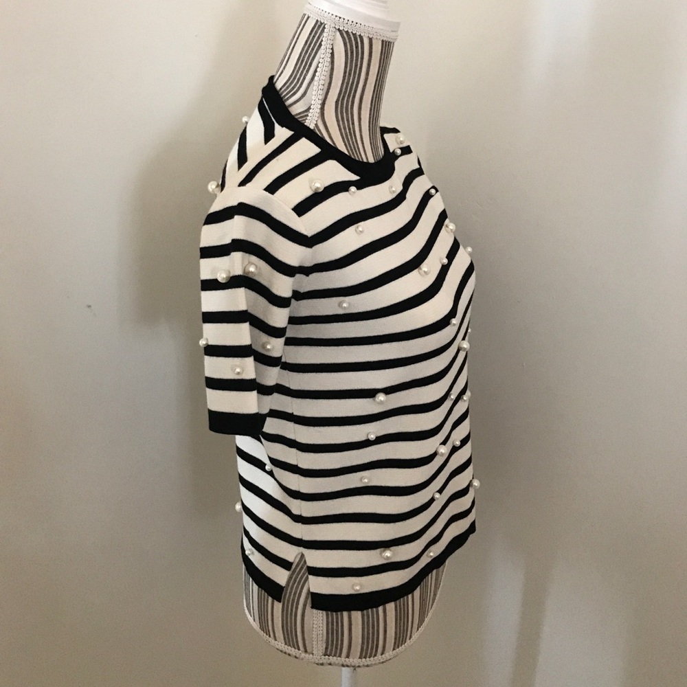 Zara Pearl Embellished Knit Top - Picture 7 of 8